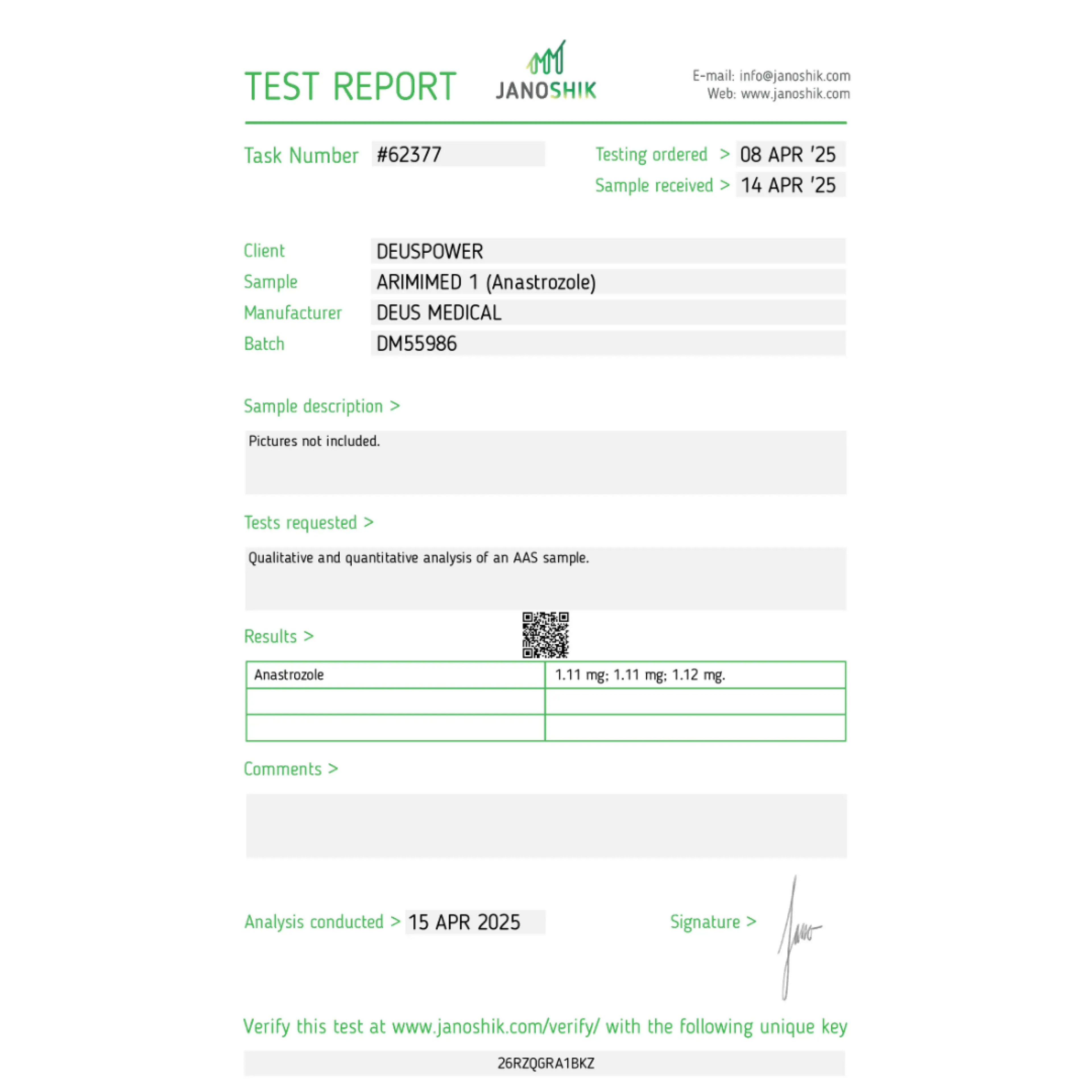 ARIMIMED 1mg DeusWarehouse
