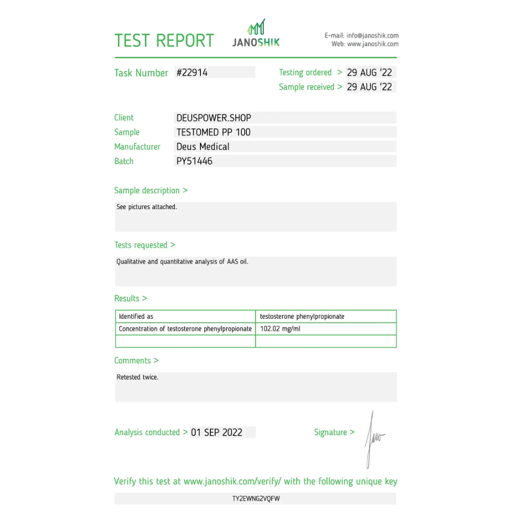 TESTOMED PP 100 DeusMedical