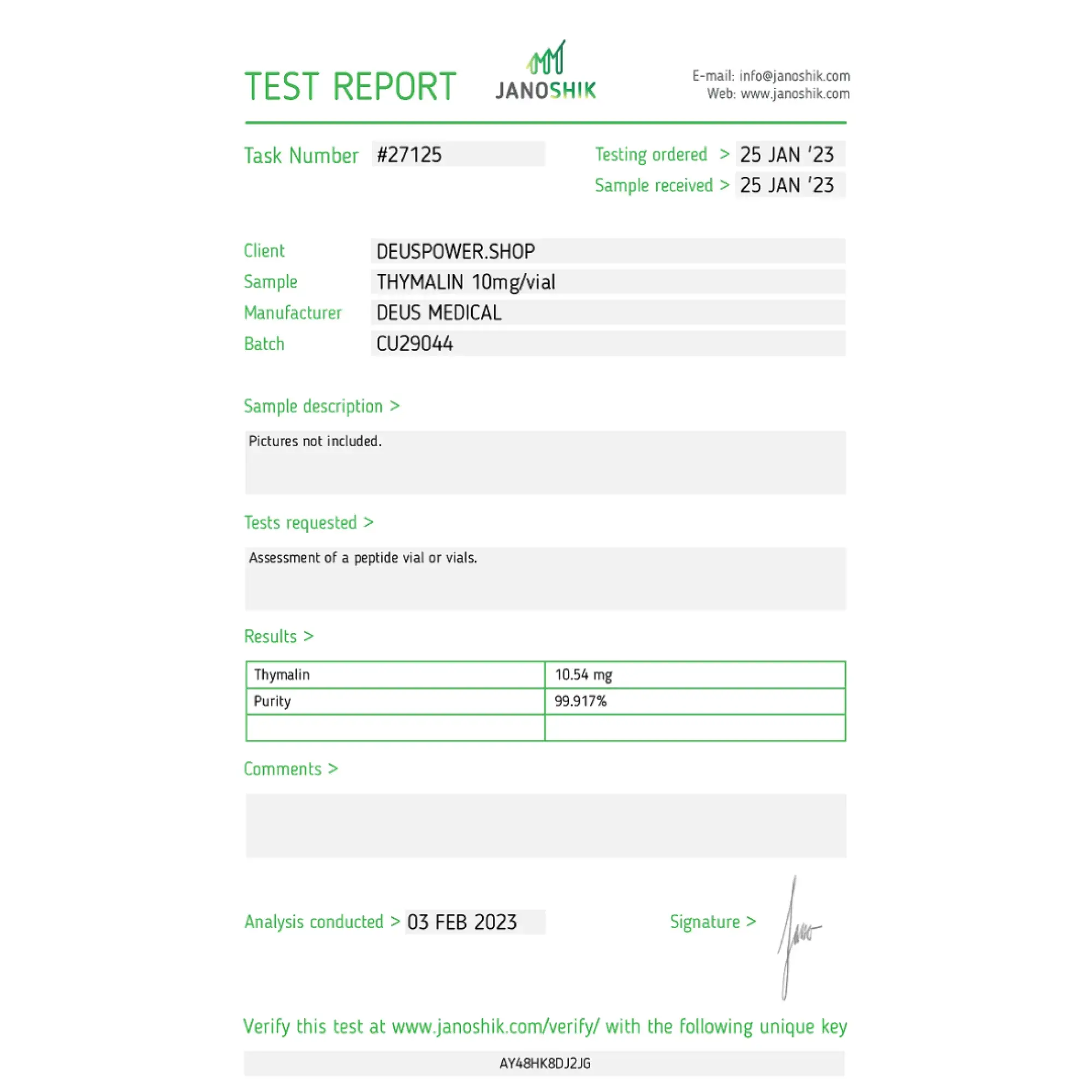 THYMALIN DeusMedical